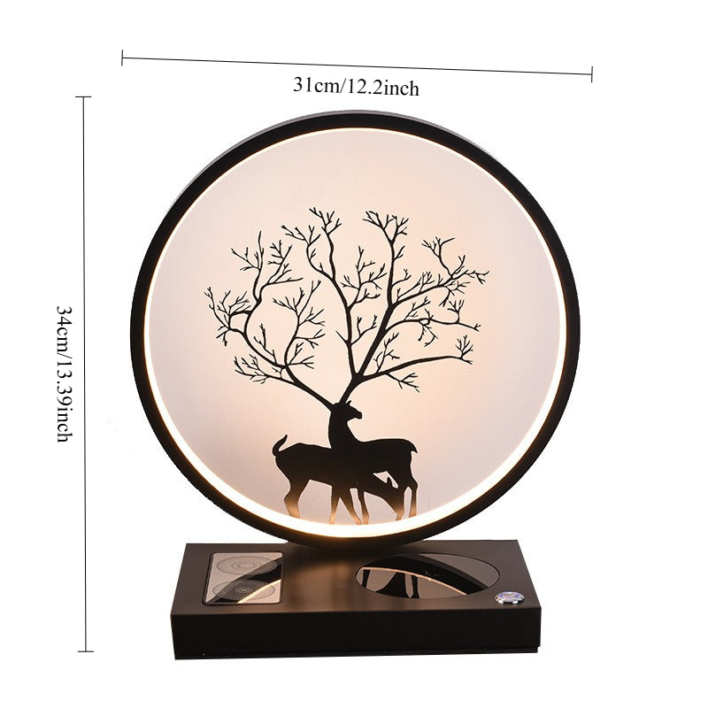 3-in-1 LED Bedside Desk Lamp with 15W Fast Wireless Charger & Speaker, Stepless Dimmable