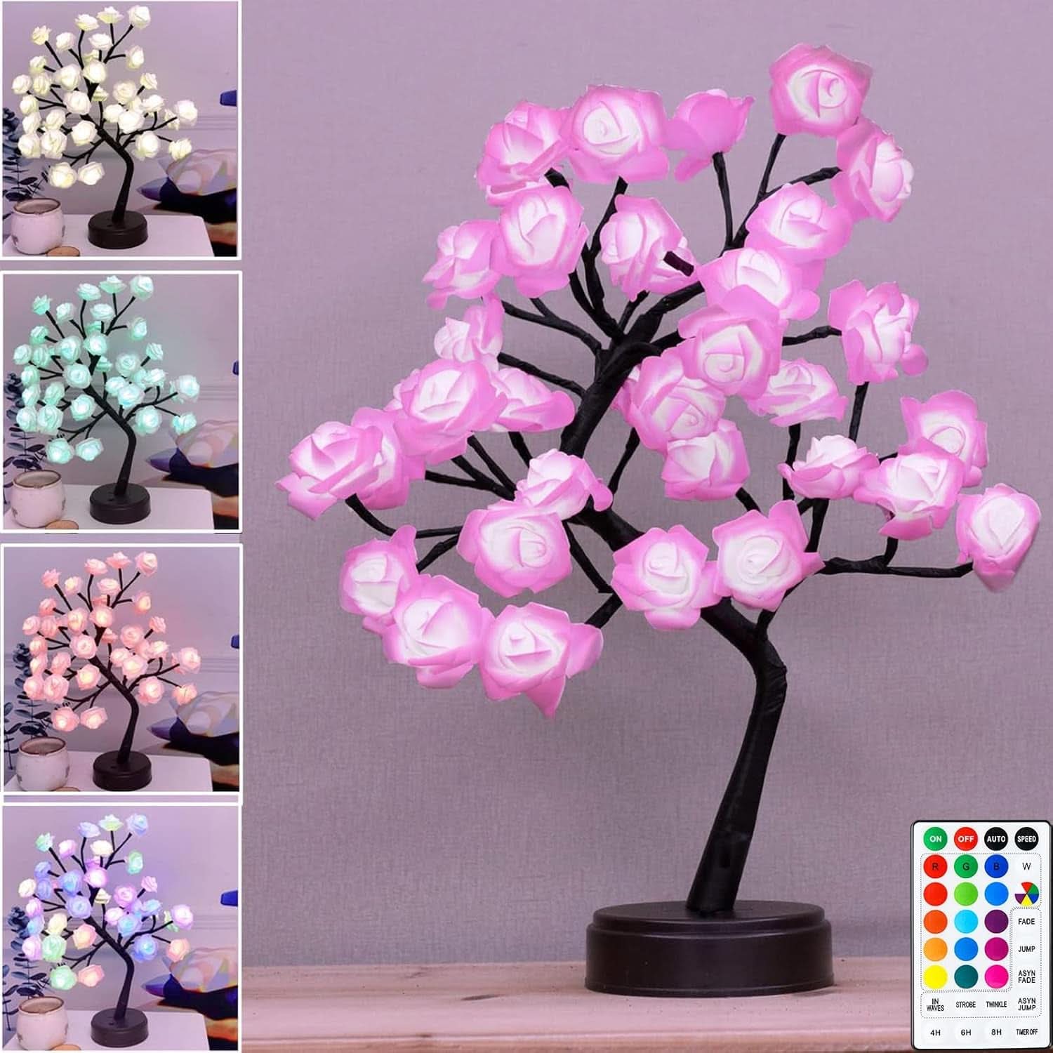 Multi color Rose Tree Table Lamp 18 Colors Decorative