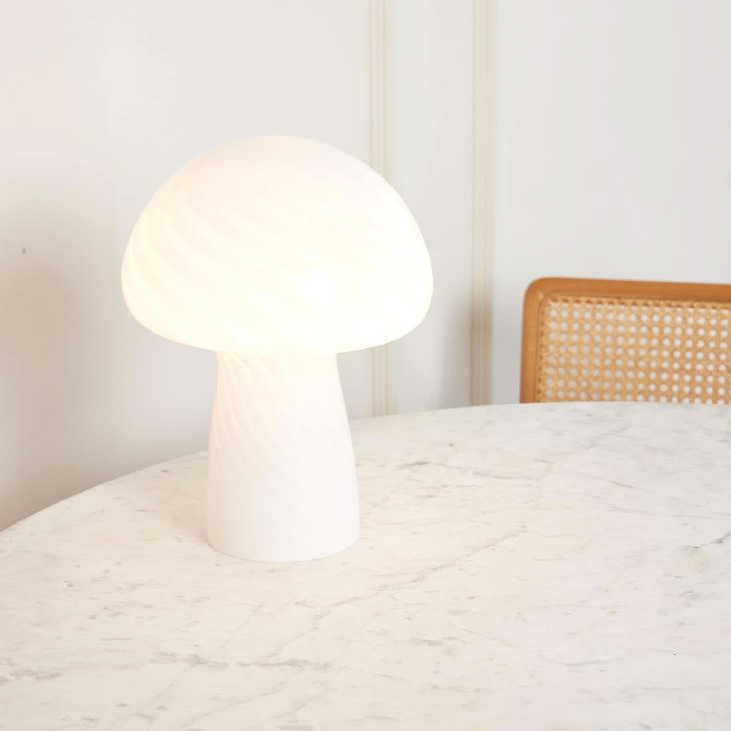 Mushroom Table Lamp 12.75 In White Ambient Night light