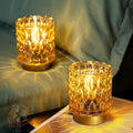 Rechargeable Amber Crystal Glass Tabletop Lamp Timer