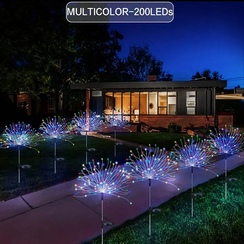Solar Fireworks Lights Outdoor Decor