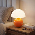 Orange Glass Mushroom Table Lamp Nightstand Bedroom