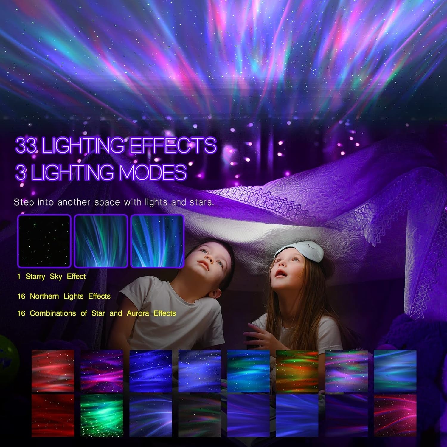 Aurora Projector Nebula Lamp With Bluetooth Remote