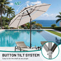 Nine Foot All Weather Patio Umbrella With Solar Lights